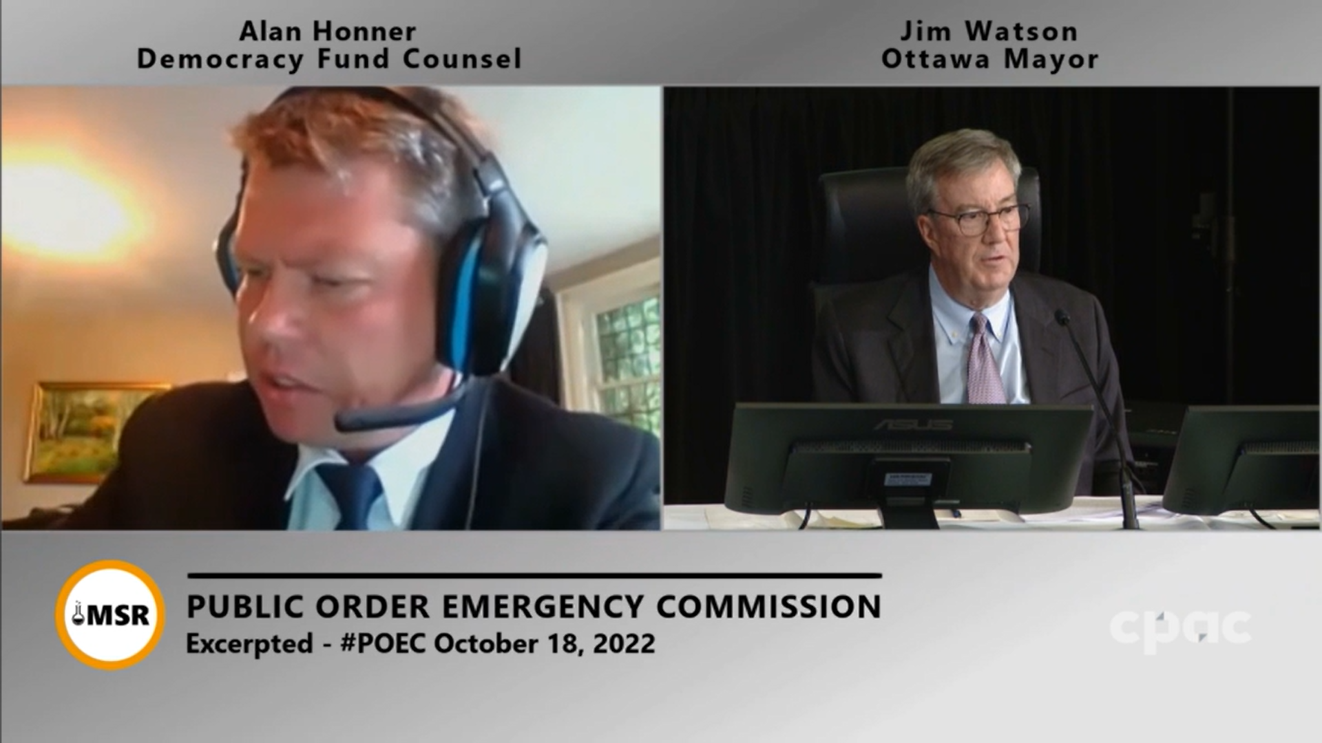 #POEC – Public Order Emergency Commission – Mayor Jim Watson – EXCERPTED